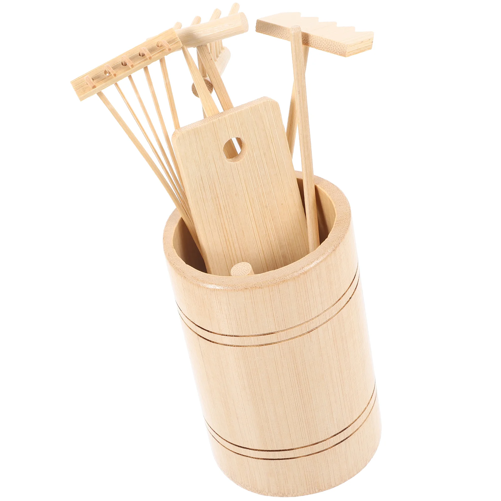 Zen Tool Set Sand Tools Garden Accessories Rake Miniature for Sandbox Decoration 6