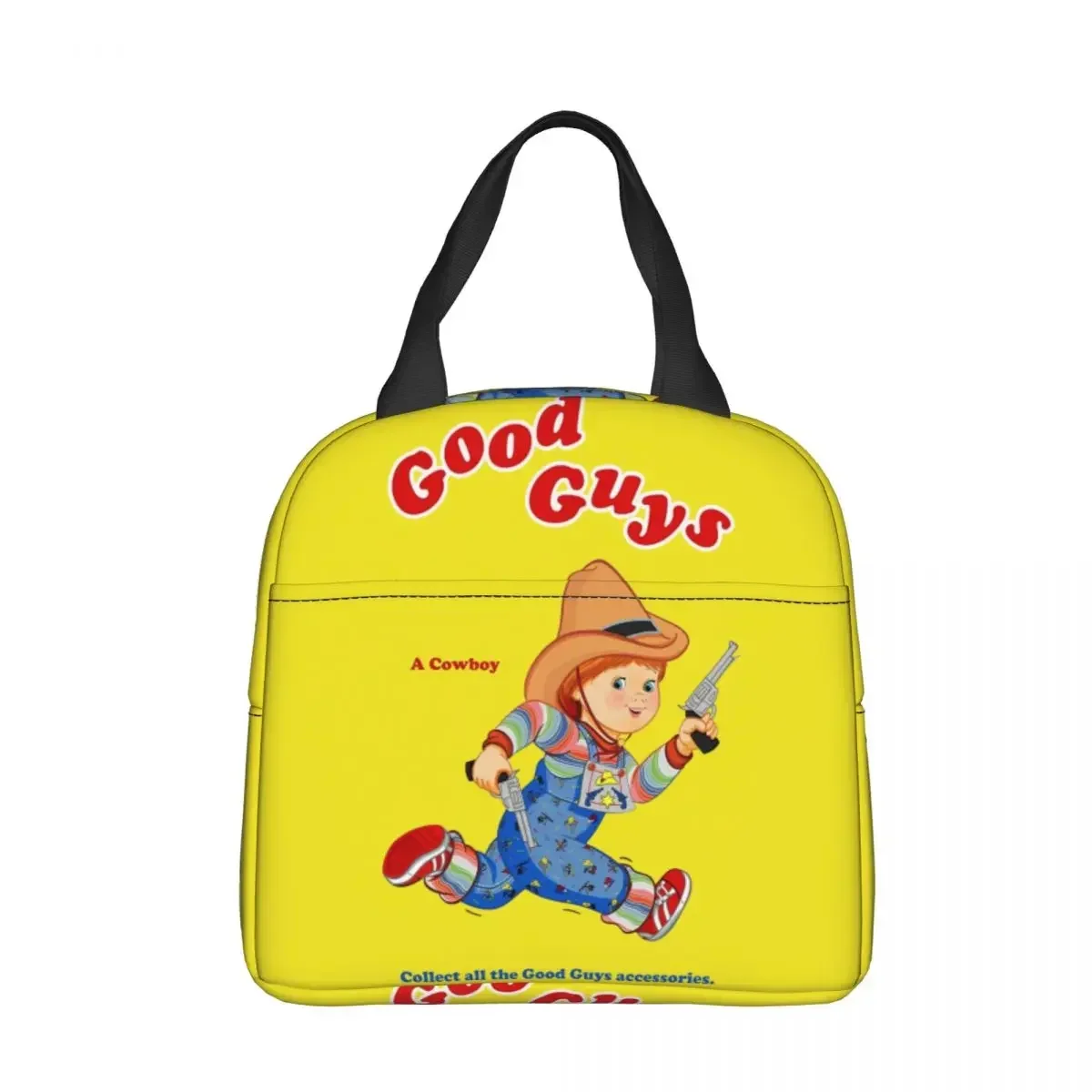 

Good Guys Cowboy Child's Play Chucky Insulated Lunch Bag Cooler Bag Meal Container High Capacity Tote Lunch Box Food Bag Beach