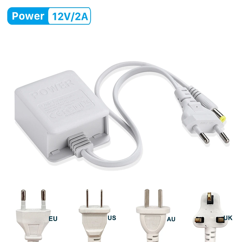 Alimentatore Dc 12V 2A Per Trasformatore Telecamera Ptz Ac 110V-230V A Dc 12V Per Telecamera Ip Ptz Wifi 12V 2A Spina Di Alimentazione Ue/Usa