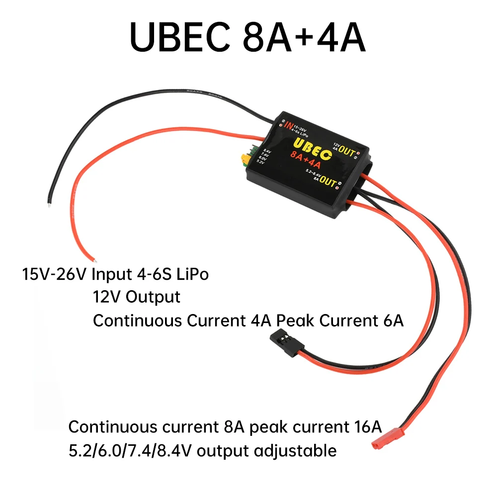 UBEC-8A BEC Dual UBEC 8A/16A Ausgang 5,2/7,4V/8,4V 2S-8S 6-36V Einstellbare Servo Standalone Netzteil Modul Elektronik – Detail 7