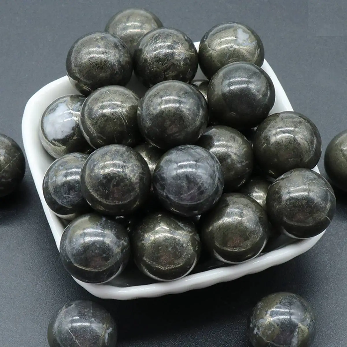 

16PCS 20MM Pyrite Stress Relief Spheres & Balls Polished Meditation Balancing Home Decoration Crystal Beads