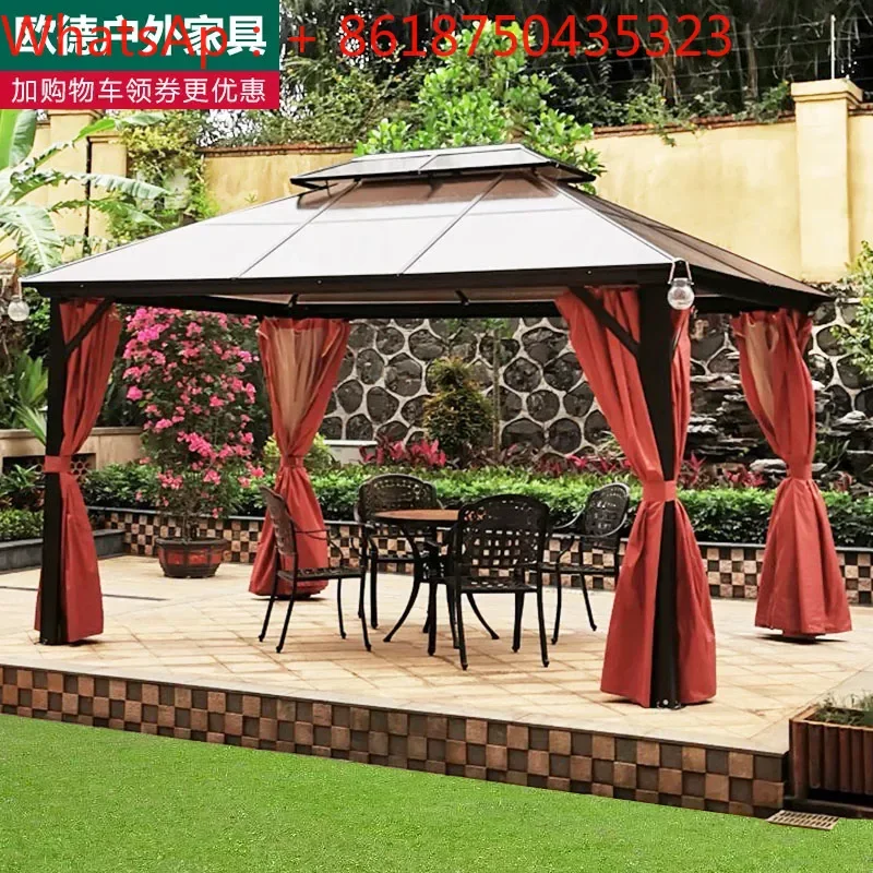 

Ode outdoor gazebo tent villa courtyard garden outdoor balcony roof aluminum alloy four-poster pavilion awning