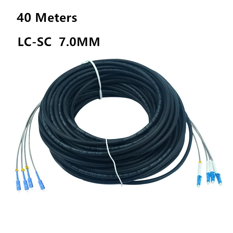 

40 Meters Optical Cable Single-mode 4 Core Waterproof And Tensile Armored Fiber Optic Cable Wire Diameter 7mm