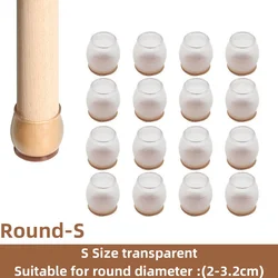 Silicone Non - Slip Furniture Leg Pads - Floor Protector and Chair Leveler (16 - Pack) - 16Pcs (S - Round - Clean)