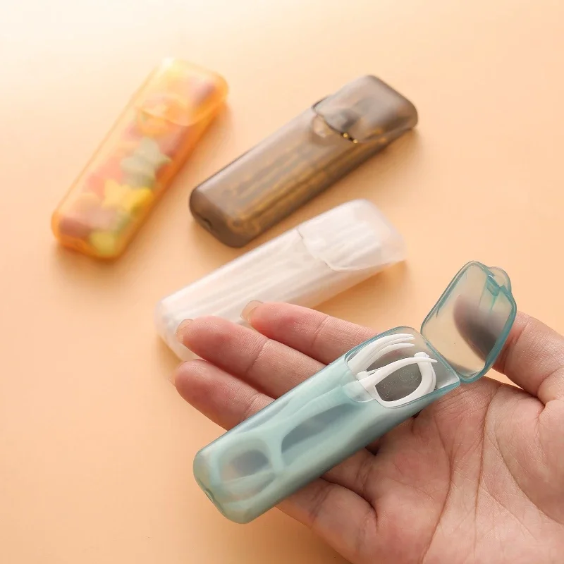 Dental Floss & Swab Case Portable Compact Pill Box Toothpick Holder Capsule Shaped Containers for Oral Care