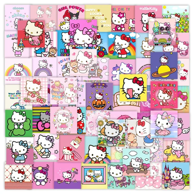 10/30/63pcs Kawaii Hello Kitty Posters Stickers Sanrio Aesthetics Decal  Diary Scrapbooking Laptop Suitcase Sticker for Kid Girls - AliExpress