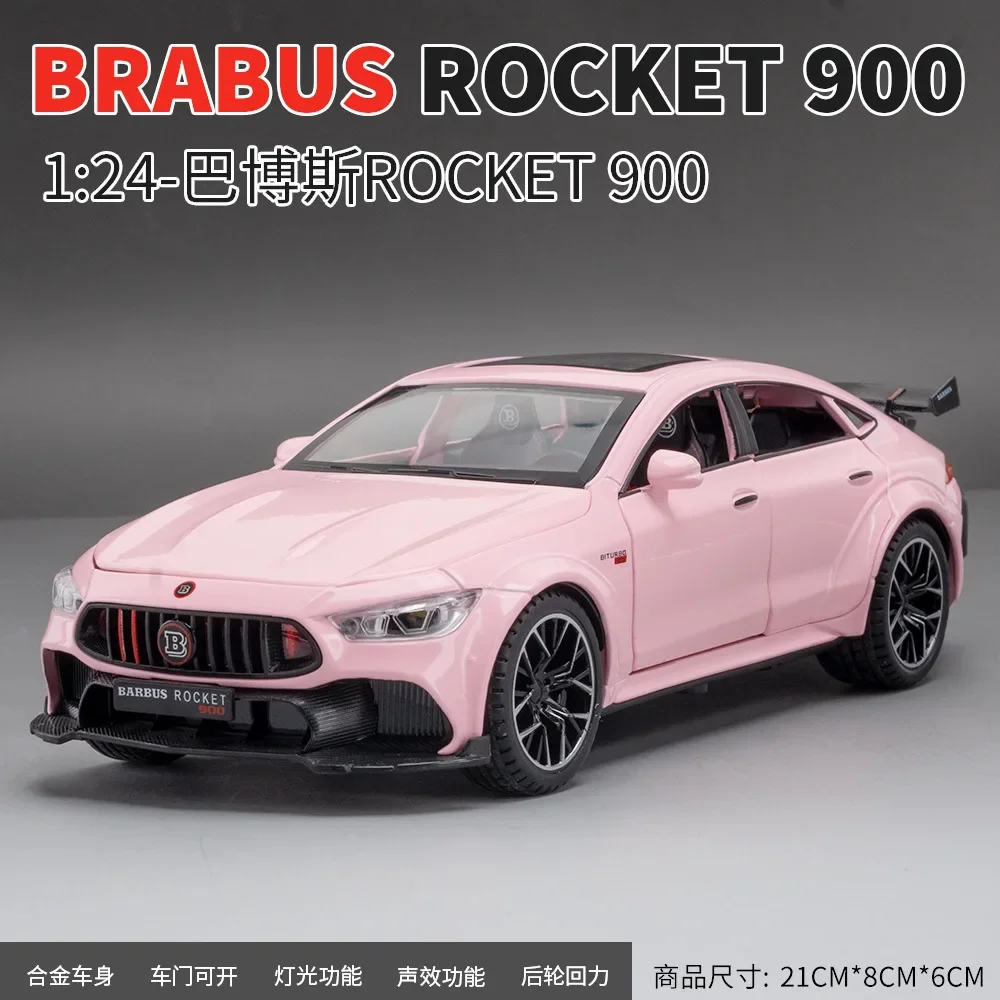 1:24 Mercedes-Benz BRABUS ROCKET 900 Street car version Alloy Metal Diecast Car Model Sound Light Car Collection Kids Gift Toys 6