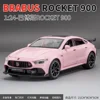 1:24 Mercedes-Benz BRABUS ROCKET 900 Street car version Alloy Metal Diecast Car Model Sound Light Car Collection Kids Gift Toys 6