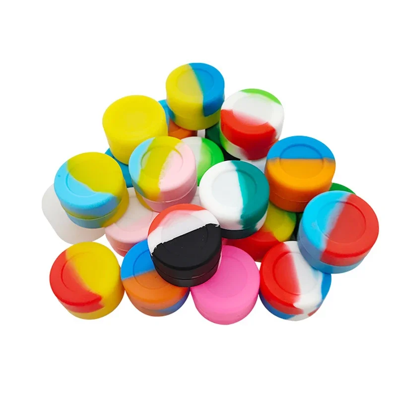10PCS Silicone Container 2ML 3ML 5ML 7ML 11ML 22MLTank Storage Box Color Mixing Non stick Concentrate Container Tank Oil Wax Box