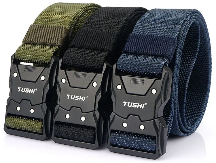 Hochwertige taktische Gürtel für Herren aus Militär-Nylon und Segeltuch, multifunktional für Outdoor-Jagd, Kampf- und Überlebensbund – Detail 2