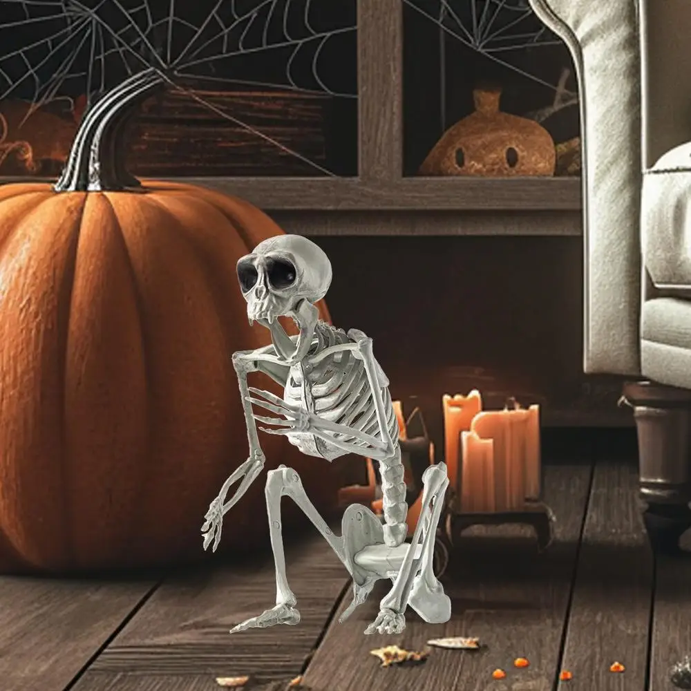 Halloween Skeleton Dog Statue, Spooky Animal Skeleton Decor
