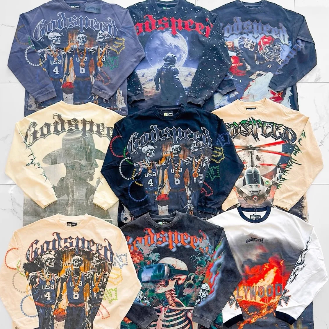 日海市集公式アカウント 07様L.G.B. GOD SPEED t-shirt Godspeed Chasing Aloha T-shirt Black Wash – Common Hype