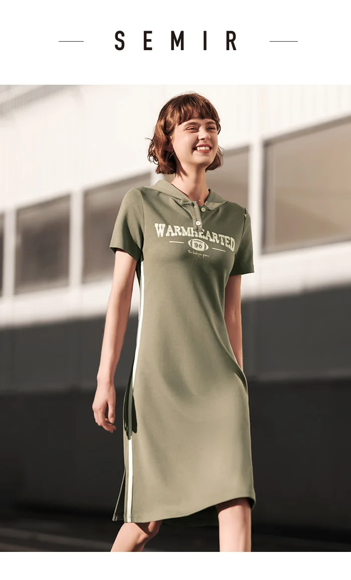 Jumpsuit For Women Letter Print And Color-Blocked Sports Style New In Summer Slim Fit Hooded Mid-Length Dress