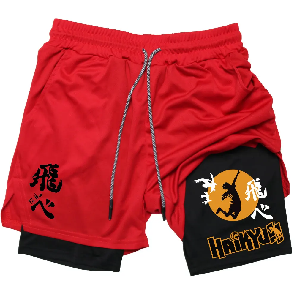 Anime Haikyuu Shorts Quick-drying Fitness Performance For Men Sport Workout Training Bodybuilding Volleyball GYM 3