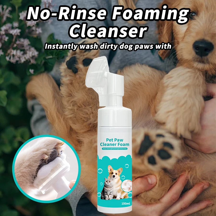 

150ml Pet Dog Paw Cleansing Foam Convenient Cat Foot Rinse-free Detergent Pet care Easy to clean Pet supplies