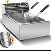 Deepfrier Electric Deep Fryer Stainless Steel Commercial Electric Fryer Household Chips Frying Pan Adjusting Temperature Timing 6
