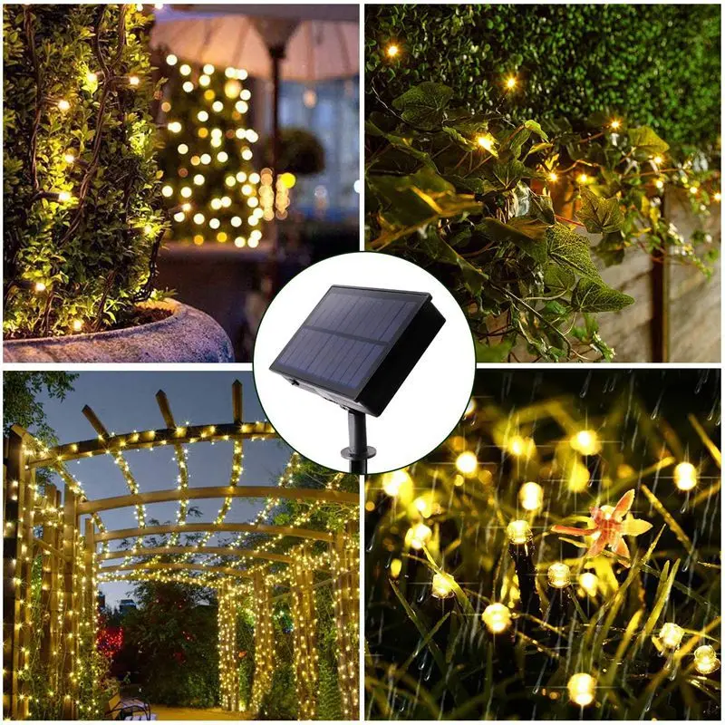 Guirxiété lumineuse solaire à LED, lampe étoile, 8 modes, étanche, lumière  620.light, jardin, pelouse, arrière