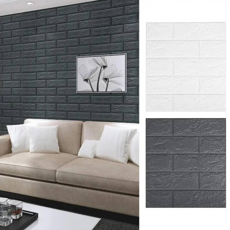 13x15inch 3D Brick Wall Stickers DIY Self-adhesive Wallpaper Antique Waterproof Faux Brick Wall Panels For Living Room Office