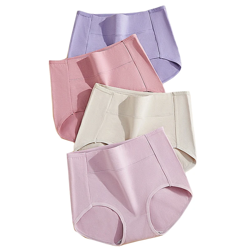 

4 шт., высокая талия, Хлопковые женские трусы, Корректирующее белье, сексуальное дамское нижнее белье, трусы дышащее нижнее белье, тонкое женское нижнее белье