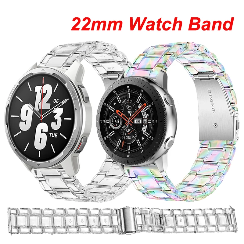 

Ремешок из прозрачной смолы для смарт-часов Xiaomi Watch S1 Active, браслет для Xiaomi Watch Color 2, спортивный браслет для Mi Watch, 22 мм