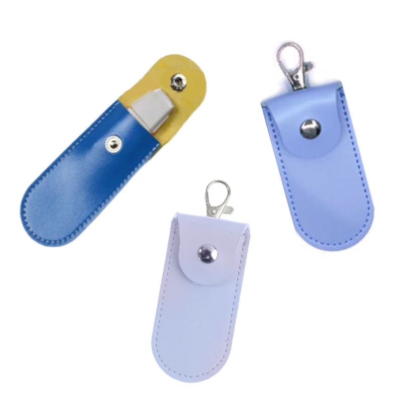 1pc Pouch Bag Case Protective Cover Leather Key Ring Holder For Usb Flash Drive Pendrive Memory Stick OTG U Disk Storage Bags