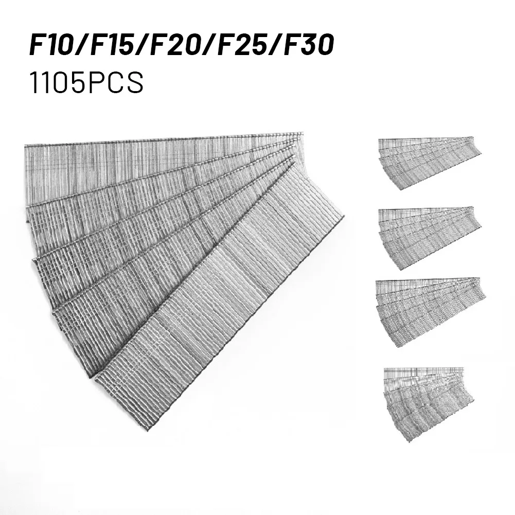 1105pcs F15/F20/F25/F30 Staples Straight Brad Nail 304 Stainless Steel Nail Gun Nailer Staple For DIY Home/Gardening Woodworking 3
