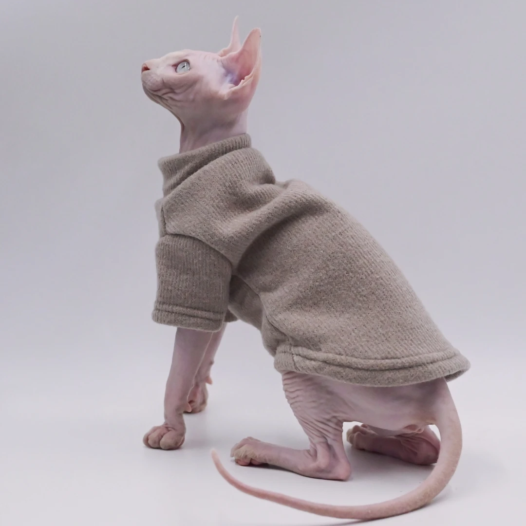 

Sphynx and Devon Rex Cat Winter Coat - Warm and Thickened Double Layer Cat Apparel for Hairless Cat