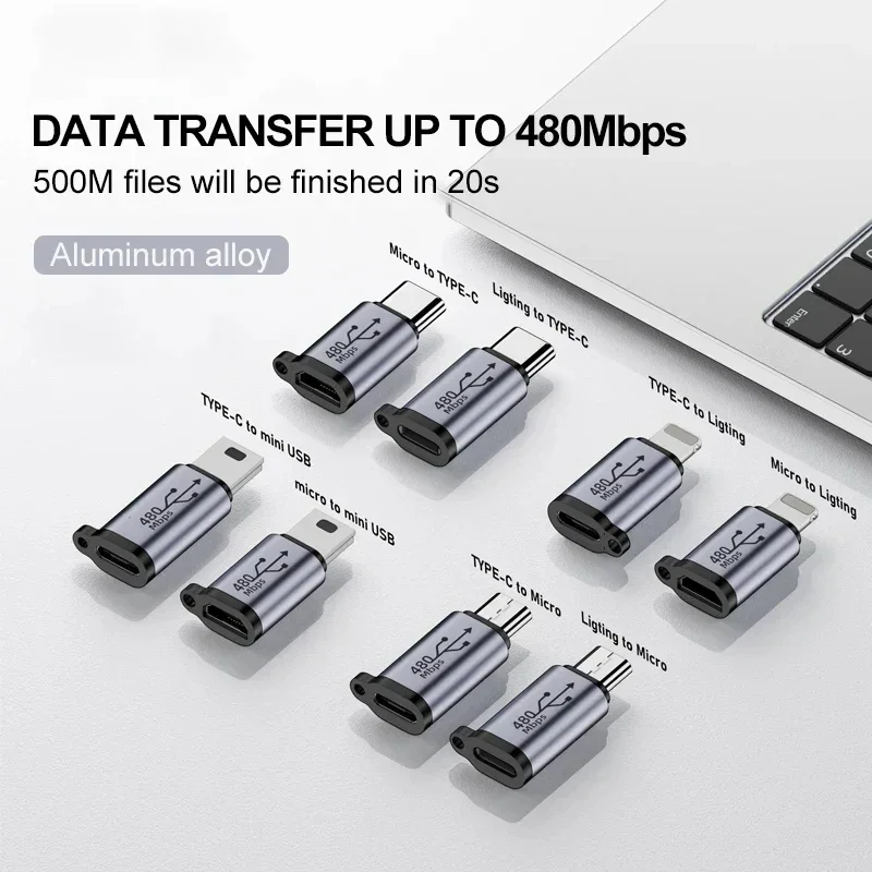 รูปสินค้า อะแดปเตอร์ USB Type-C แปลงสายชาร์จและดาต้า รองรับหลายอุปกรณ์