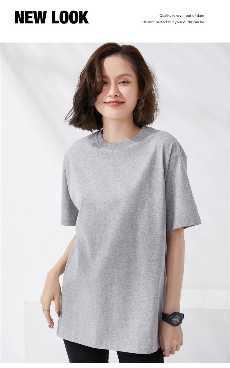 Women T-shirts 2024 Summer Tops Solid Short Sleeve Loose O-neck 100% Cotton Casual Ladies Shirts Harajuku Korean Woman Tshirts