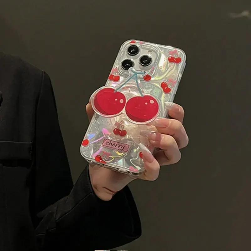 Sweet Cherry Stand Holder Shining Phone Case