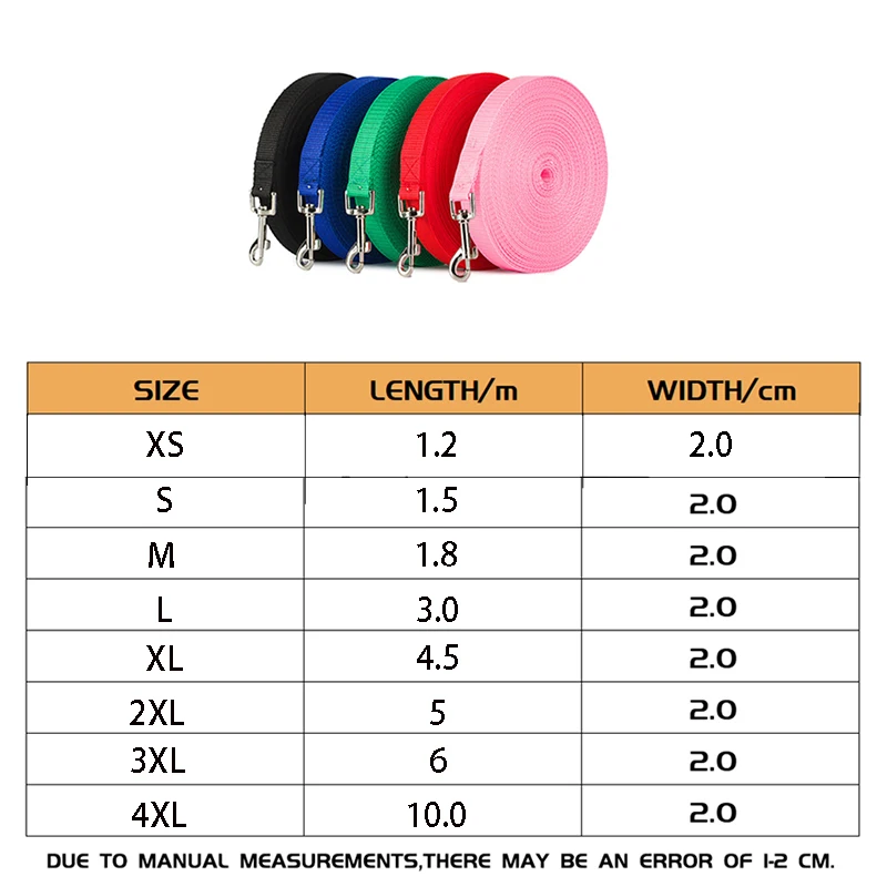 Durable Nylon Dog Training Leash – Adjustable Long Lanyard