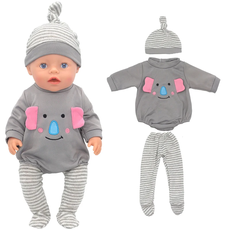 43 Cm Baby Doll Clothes Rompers for 17 Inch Baby Doll Suit Costume Set