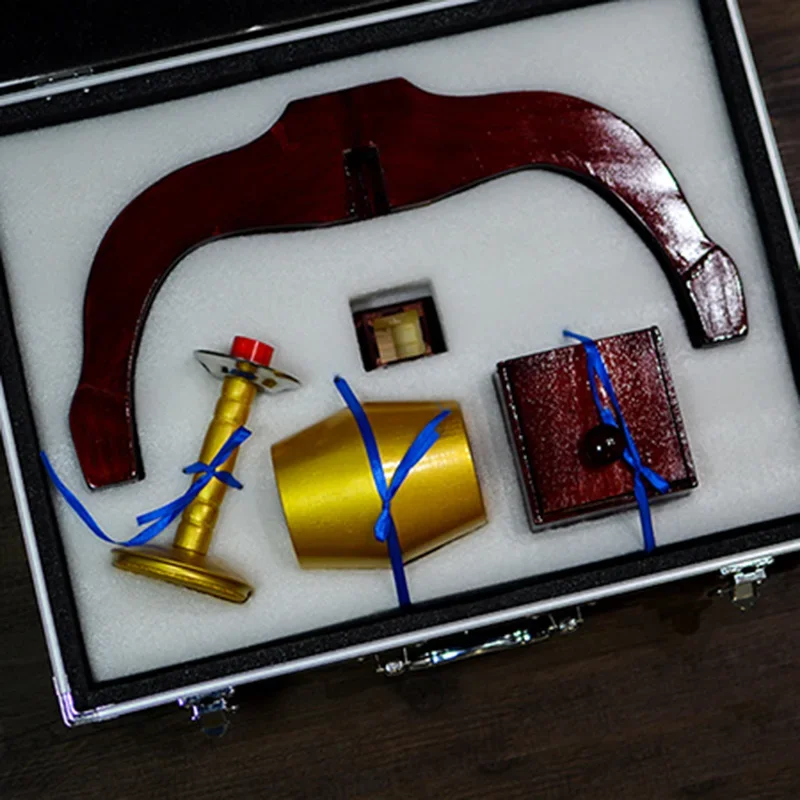 반 중력 상자가있는 다기능 플로팅 테이블 촛대 매직 트릭 마술사 무대 환상 특수 효과 소품 플라잉 Magia