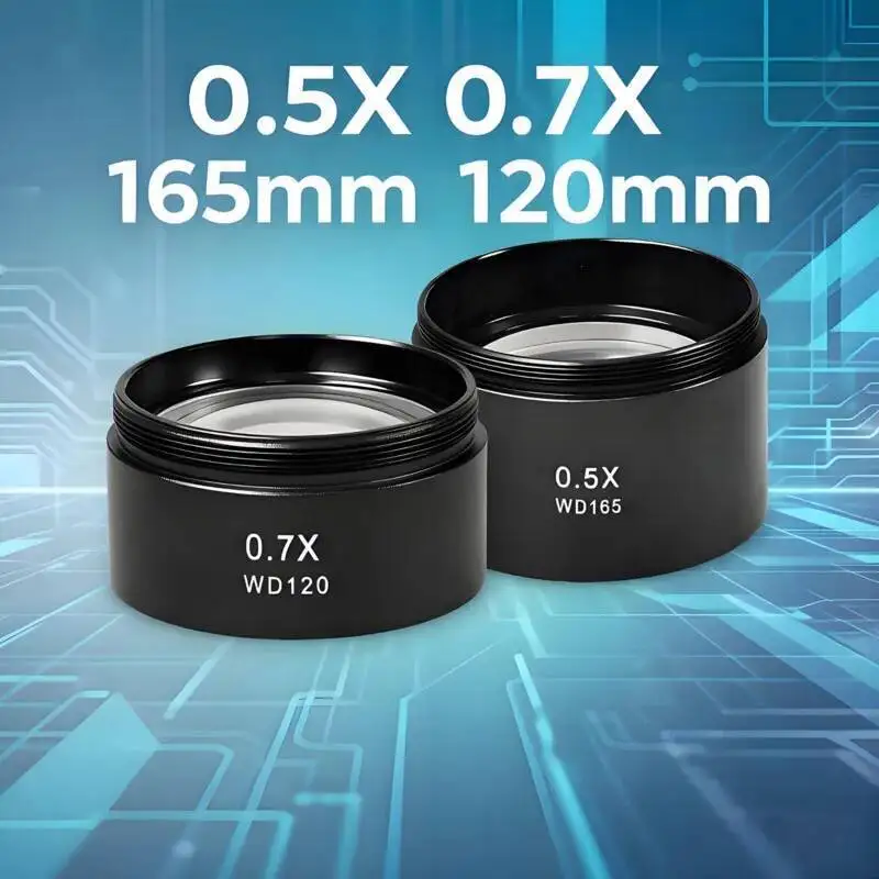 0.5X 0.7X 삼안 현미경 보조 렌즈 48mm 47mm 스레드 고투과율 광학 유리 ..