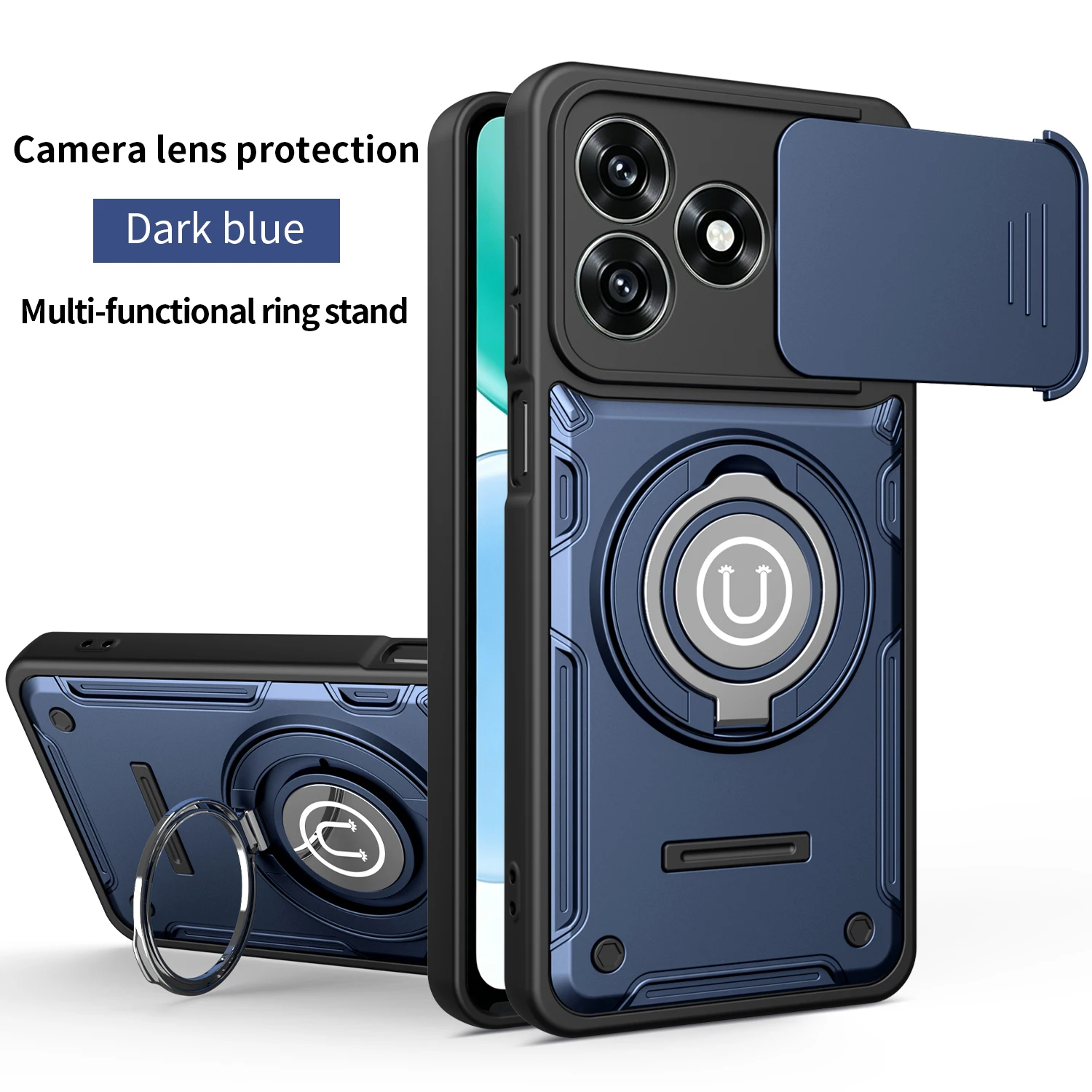Magnetic Armor Shockproof Ring Holder Phone Case with Magsafe Wireless Charging Compatibility