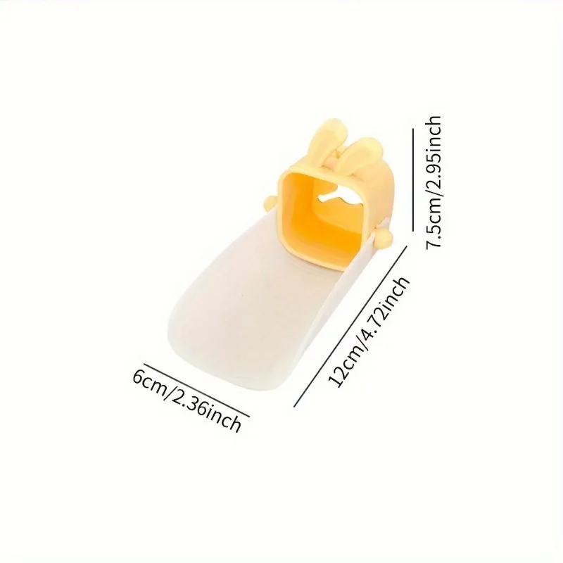 1pc Faucet extender cartoon bathroom kitchen silicone hand washing tool rabbit children splash proof 4