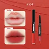 Double Head Lipliner Lip Brush Lipstick Two In One Outline The Lip Shape Plump Lips Velvet Texture Korean Cosmetics Moisturizing 4