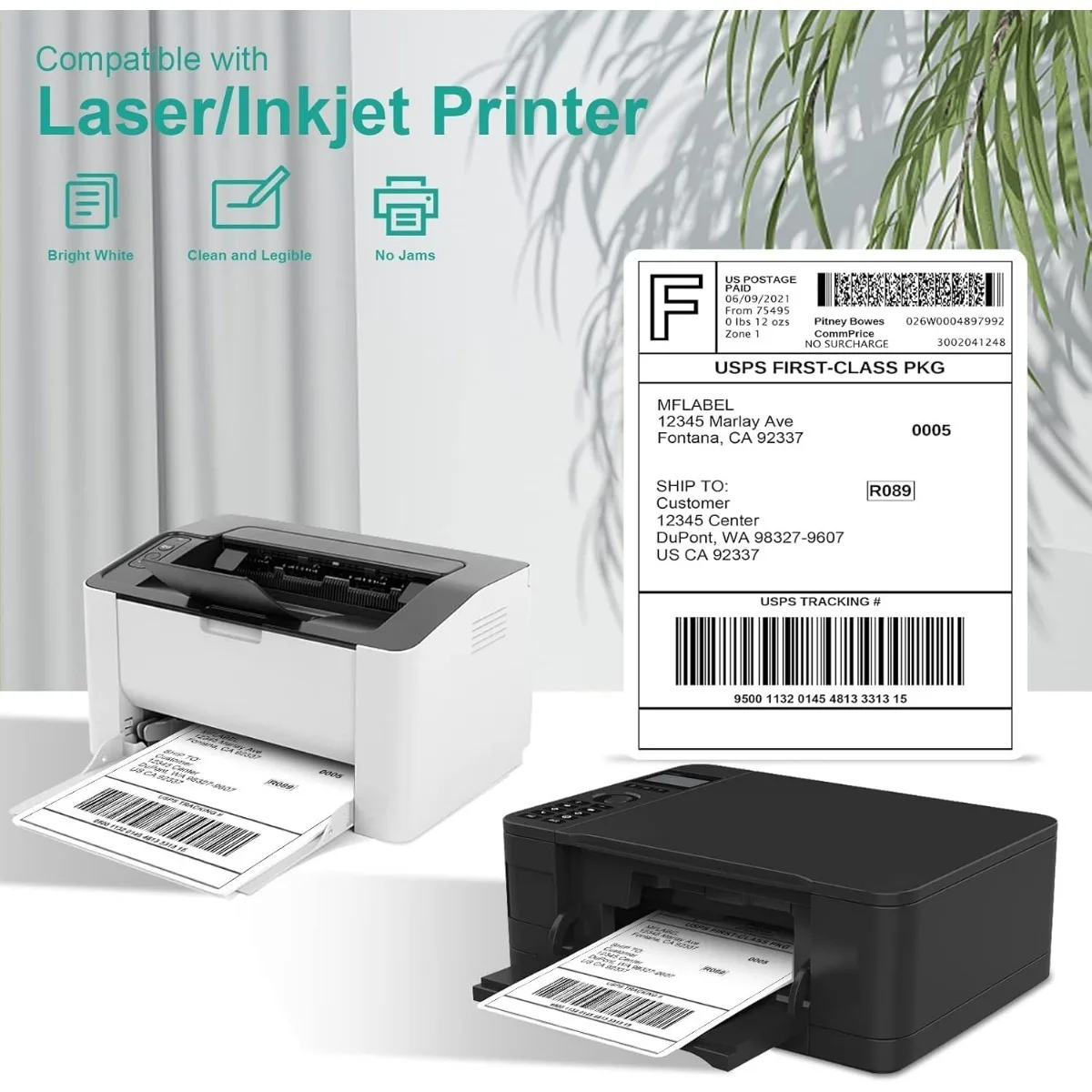 A4 Dark Matte Sticker Paper 50 Sheets Self-Adhesive Labels for Laser/Inkjet Printer DIY Craft Gift Packaging Office Home Decor