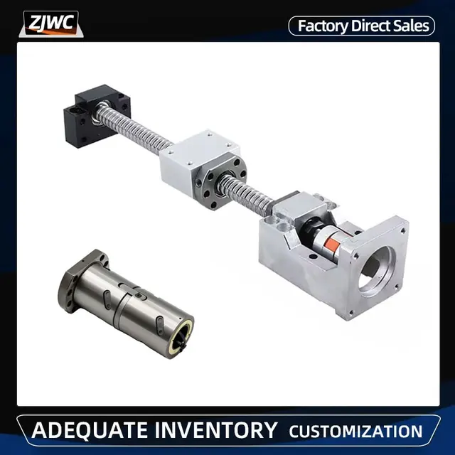 1 ชุดสกรูบอลคู่ DFU2005 สําหรับ Stepper Servo มอเตอร์ความยาว 100 มม.-1000 มม.ปลายการประมวลผล BF15 HM15-86 + ข้อต่อสําหรับชิ้นส่วน CNC 1