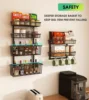 9-Tier Over The Door Pantry Organizer, Pantry Storage and Organization, Black Metal Hanging Spice Rack Seasoning Shelves Door, W 4