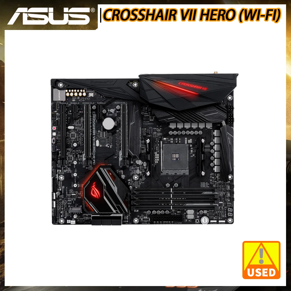 Asus Rog Crosshair Vii Hero (Wi-Fi) Scheda Madre Mineraria Am4 Scheda Madre Ryzen 5 5600G 5600X Cpu Ddr4 64Gb Amd X470 Pci-E 3.0 M.2