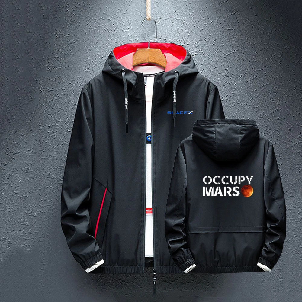 

Space X Logo 2024, a space exploration technology company, men's new spring and autumn fashion jacket, sports trench coat and le