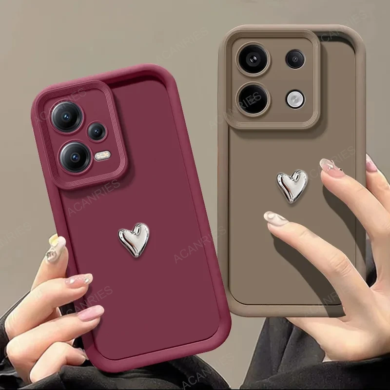 Silver Heart 3D Silicone Soft Case with Matte Back Cover