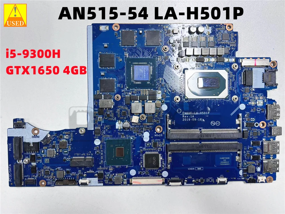 

Laptop Motherboard LA-H501P USED For ACER AN515-54 with i5-9300H I7-9750H GTX1650 4GB Tested 100% work