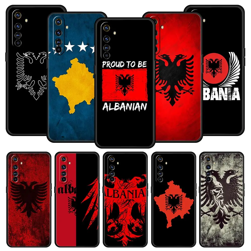 Albańska Flaga Dla Realme Gt Neo 2 3 3T Etui Na Telefon Realme 11 10 9 8 5G 7 6 Gt2 Pro Plus C21 C11 C25 C35 Miękkie Etui