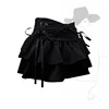 Blue Denim Pleated Skirt Bow Fold Design Women's A-line Short Skirt Built in Shorts American Spicy Girl Korean Fashion Hotsweet 6