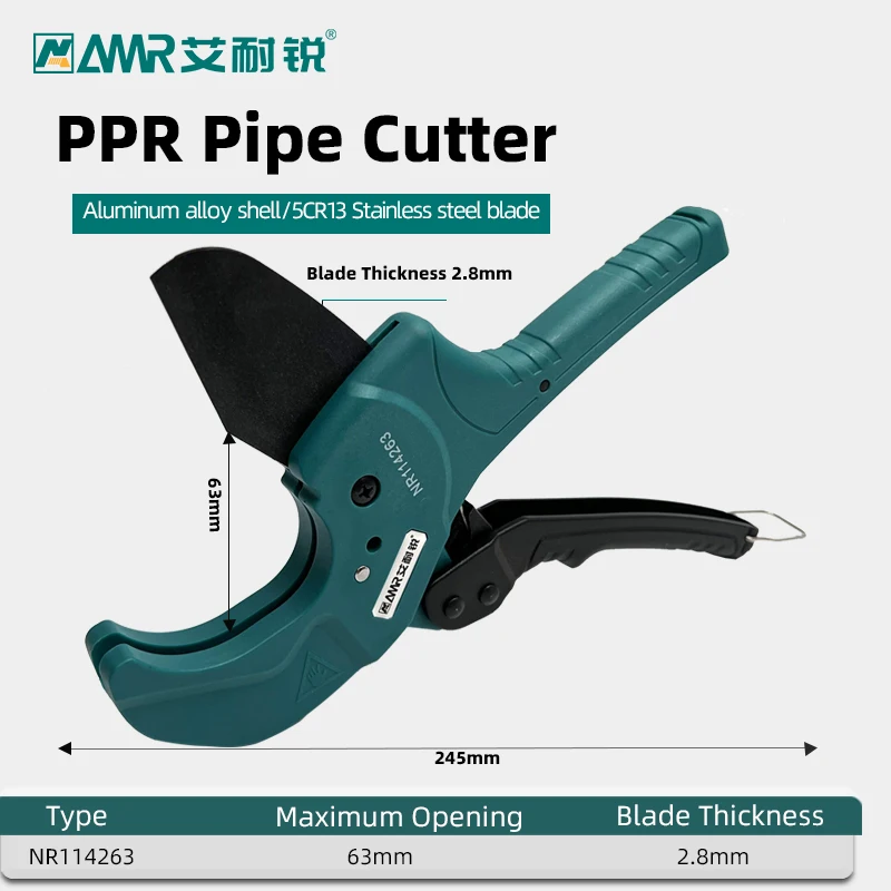 Pipe Cutter 63mm Aluminum Alloy Body Ratchet Scissors Tube Cutter PVC/PU/PP/PE Hose Cutting Hand Tools 4