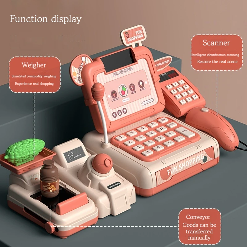 Supermarket Cash Register Simulation Multi Functional Sales Cashier Child 'S Game Toys Boys And Girls Pretend To Shop For Toys 3