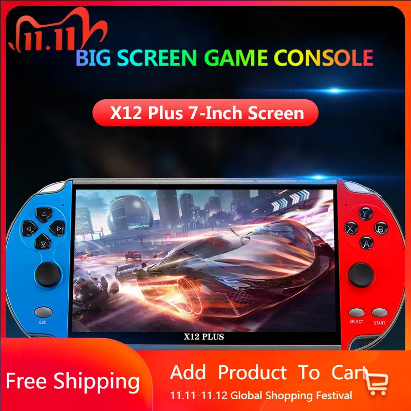 7inch X12 Plus Retro Handheld Video Game Console Ips Screen 16g+32gb
