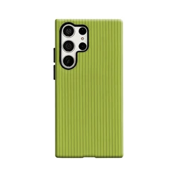 Glossy Bright Green Vertical Stripes Double - Layer Phone Case - Samsung S24 ULTRA5G (FR)
